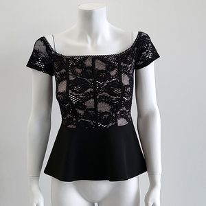 Asos lace peeplum top